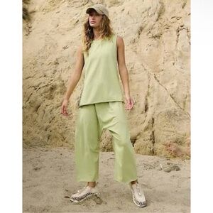 New Free People Movement Hot Shot Relaxed Set Two Piece Moss Green Small